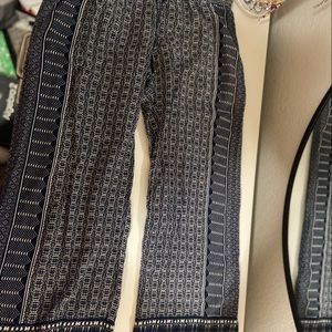 Navy and White Flowy Pants